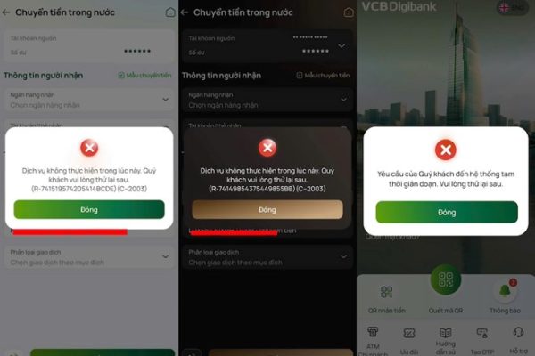 Vietcombank lỗi hệ thống, khách hàng gặp khó khi giao dịch