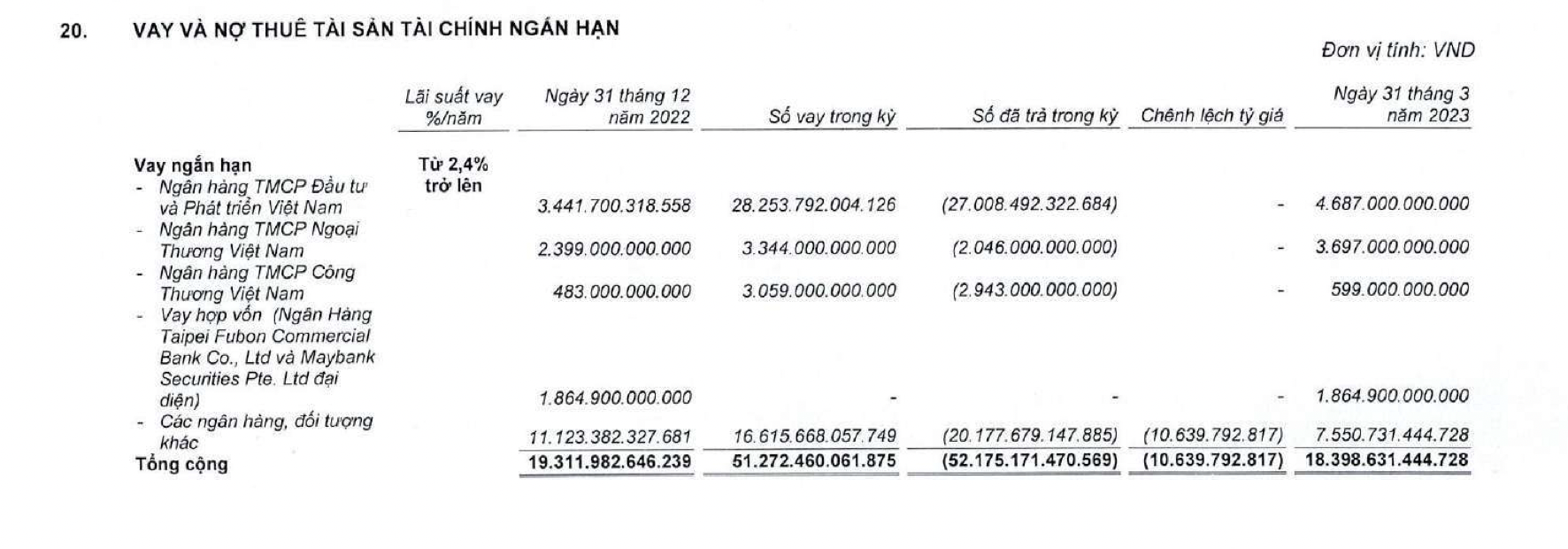 Ảnh báo cáo tài chính VNDIRECT