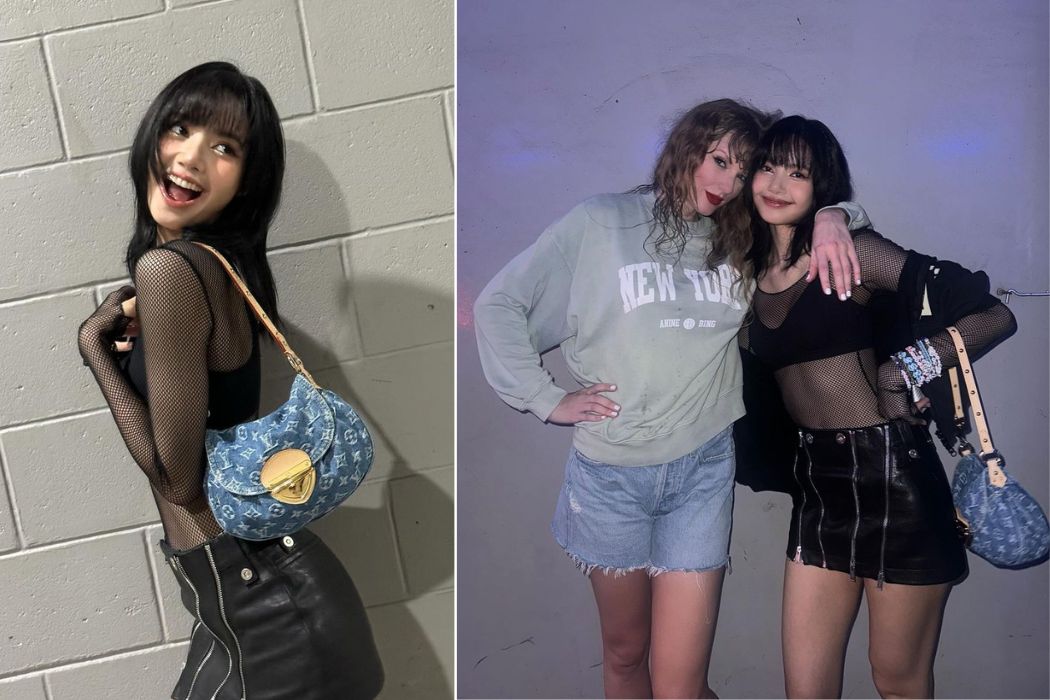 Lisa “khoe” túi Louis Vuitton trong concert Taylor Swift. Ảnh: Instagram