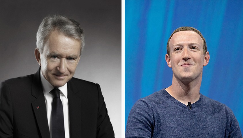 Theo sau, Bernard Arnault và gia đình đang nắm giữ 116 tỉ USD, ông chủ Facebook Mark Zuckerberg nắm giữ 98,6 USD. Đồ họa: Phan Anh