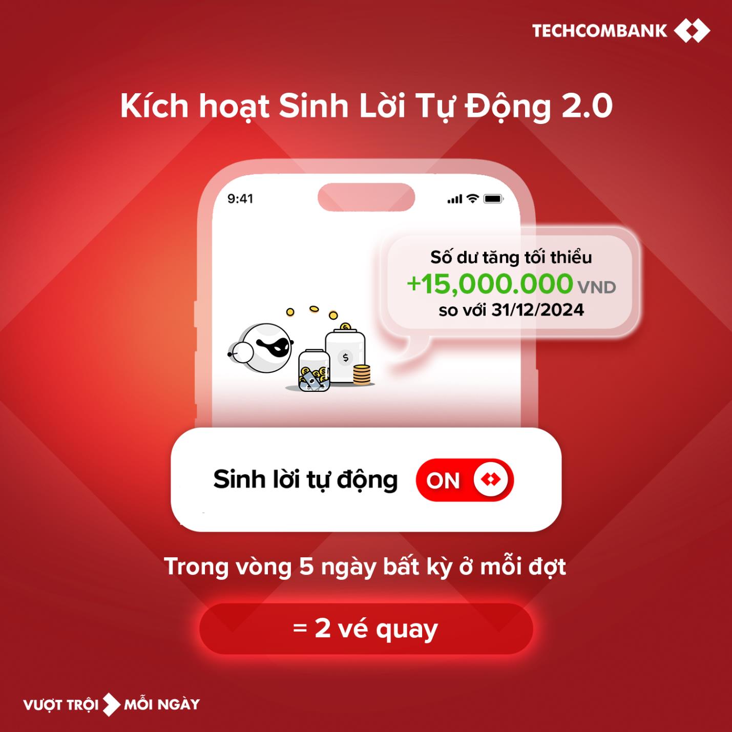 Tiên phong dẫn dắt sinh lời tự động, Techcombank đã hút hơn 2,6 triệu khách hàng