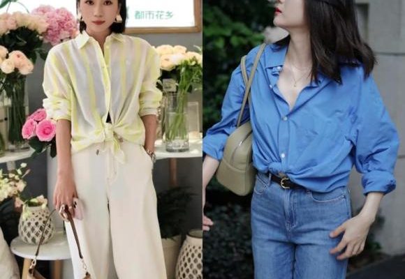 Áo sơ mi + quần ống rộng rất được ưa chuộng. Chúng mang lại cho bạn cảm giác sang trọng vào đầu mùa hè. Chúng thật đẹp khi được mặc theo cách này