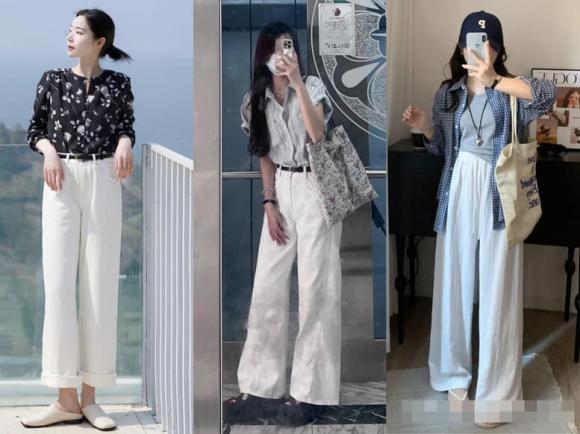 áo sơ mi, quần ống suông, thời trang