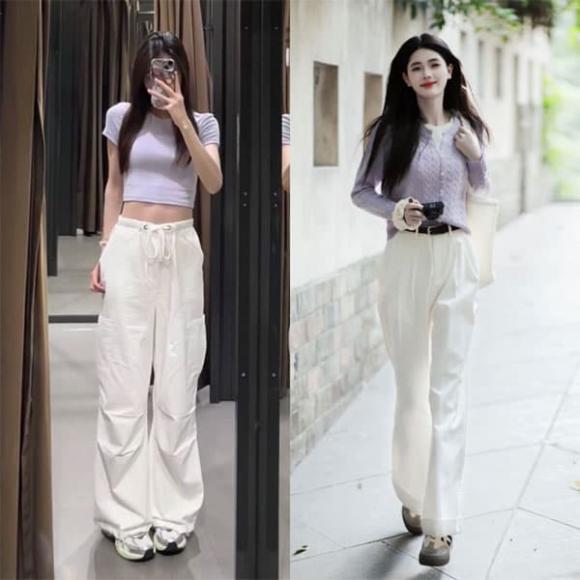 quần trắng, mùa hè, quần suông